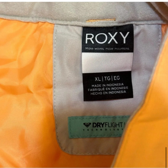 ROXY x CHLOE KIM Woodrose technical snow pants size XL NWT SNOW SKI ORANGE WHITE - Picture 11 of 13